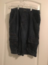 Wrangler Boys Denim Jean Shorts Blue Size 18 Husky - £31.55 GBP