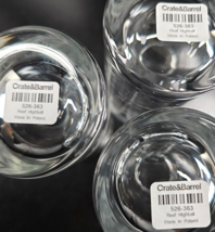 (3) Crate &amp; Barrel Reef Highball Glasses Set Clear Etch Fish Tumblers Po... - £52.79 GBP