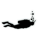 SCUBA DIVER diving snorkeling decal for truck car boat or on your equipm... - £7.81 GBP