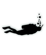 SCUBA DIVER diving snorkeling decal for truck car boat or on your equipm... - £7.83 GBP