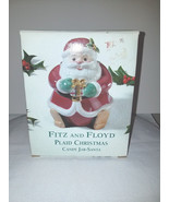 Fitz &amp; Floyd Plaid Christmas Santa Candy Jar  - $21.05 CAD