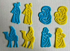 Vintage Christmas Stencils Religious Theme Plastic Vending Charms Set of 6 # 270 - £3.90 GBP