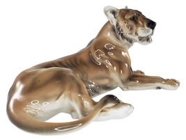 Keramos Wien Knight Ceramics Lion Figurine Austria Big Cat Tiger RARE *Repaired* - £345.13 GBP