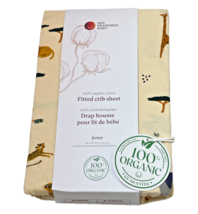 San Francisco Baby 100% Organic Cotton Crib Sheet Jersey Yellow Multi Ju... - $14.85