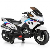 12V Kids Ride On Motorcycle Electric Motor Bike-White - Color: White - £170.45 GBP