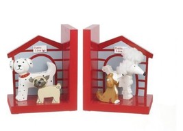 Puppy Collection Puppy Love -Wooden Bookends-children’s Room Puppy Dogs Decor - £18.01 GBP