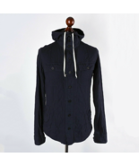 AllSaints Spitalfields Alaska Hooded Shirt Mens XS Blue Long Sleeve Butt... - $886.14 MXN
