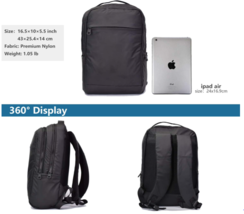 Bagspert Slim Laptop Backpack for Women Men Travel Waterproof Daypack Antitheft - £24.10 GBP