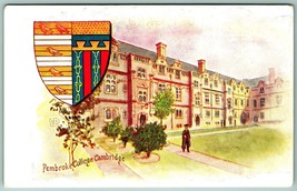 Pembroke Collège Étudiant Crest Cambridge GB Angleterre Unp DB Carte Postale J11 - £9.82 GBP