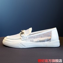 Women&#39;s Flatform White Shoes Summer 2021 Korean Breathable Soft Bottom Leather L - £27.71 GBP