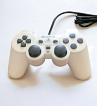 PS2 Controller for Sony PlayStation 2 DualShock White Wired Remote - USED/Tested - £14.68 GBP