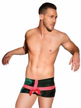 Coquette Mens Stretch Velvet Low Rise Present Front Opening Holiday Boxer Brief  - £16.37 GBP