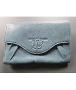 Lucky Brand Flap Wallet Italian Leather Washed Denim Blue Vintage Nwd $98 - $67.32