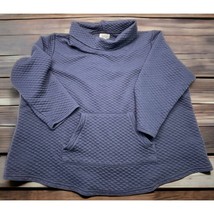 Croft &amp; Barrow Womens Quilted Pullover Sweater 2X Blue Long Sleeve Front... - £12.00 GBP