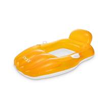 Intex - Inflatable Pool Chair, 64&#39;&#39; x 41&#39;&#39;, Integrated Cup Holder, Orange - $36.97