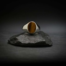 925 Sterling silver Signet Tiger Eye Gemstone Men&#39;s Gifts For Ring Size  11.5 - $74.15