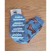 For bare feet medium golden retriever gray grip socks womens 6-11 mens 5... - £6.18 GBP