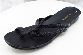 Liz Claiborne Sz 9 M Black Flip Flop Synthetic Women Sandals - £15.79 GBP