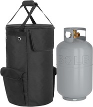 30 lb Propane Tank Cover, Outdoor Storage Carry Bag w/ Side Flip Flap &amp; Packets - £24.25 GBP