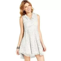 Jessica Simpson “Sabi” crochet white lace cut out floral shirt dress short small - £15.81 GBP