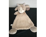 Demdaco Goat Baby Security Blanket Lovey Tan Rattles Tags Flat Body - $17.79