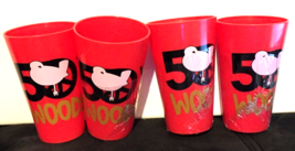 Woodstock 50th Anniversary 2019 red cups set of 4  with box (box water d... - £11.14 GBP