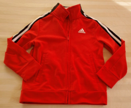 Adidas Red with Black &amp; White Stripes Track Jacket Youth Size 5 Athletic - £10.27 GBP