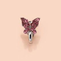 Cs crystal butterfly fake piercing nose ring non piercing clip on nose ring can also be thumb200