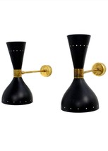 Modern Italian Wall Lights A Pair of Wall Sconce Diabolo Brass Beautiful Lamp - £131.59 GBP