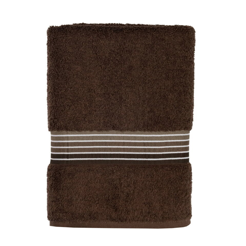 Mainstays Ombre Stripe Bath Towel, Brown Basket - $15.76
