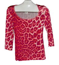 Just Cavalli Red Woman&#39;s Glamour Stretch Italy Shirt Blouse Size M NEW - $93.20