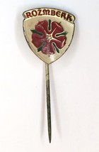 Vintage Foreign Enamel Stick Pin Rozmberk Czech Republic Flower Motif - $12.00