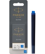 Parker QUINK Long Fountain Pen Ink Refill Cartridges, Washable Blue, 5 C... - $244.42 MXN