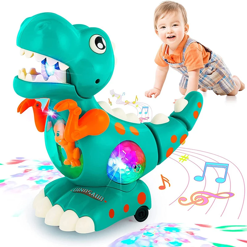 Baby Toys Light Up Musical Crawling Dinosaur Toys Tummy Time Montessori Sensory - £23.05 GBP