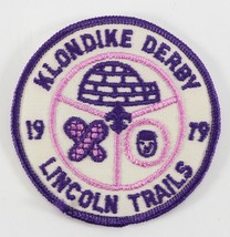 Vintage 1979 Klondike Derby Lincoln Trails Purple Boy Scouts BSA Camp Patch - £9.13 GBP