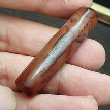 Antique Agate Bead large tube faceted Bead - $786.88 MXN