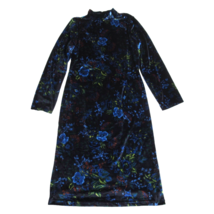 NWT Anthropologie Maeve Constance Midi in Blue Floral Velvet Side Slit Dress L - £74.50 GBP