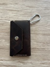 Brown Genuine Leather Key Case Keyring Wallet with Hiking Hook NEW - £14.76 GBP