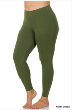 Zenana 1X Better Cotton/Spandex Stretch Full Length Leggings A Green - £9.17 GBP