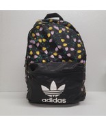 Adidas Floral Graphic Backpack Black Purple Yellow Flowers Lightweight - $31.72 CAD
