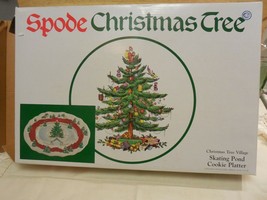 Spode Christmas 14 1/4 x 9 1/4&quot; Christmas Tree Skating Pond Platter IOB - £31.00 GBP