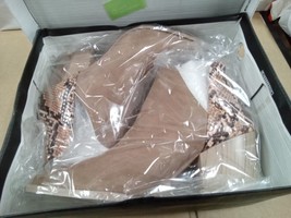 katliu Women&#39;s Ankle Boots Heels Short Brown/Tan Snake Size 5.5 | Tp027 - £29.11 GBP