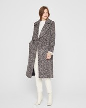 Club Monaco XS Coat Daylina Wool Long Gray Leopard Animal Print  $459 NWT - £133.67 GBP