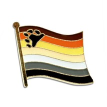 Bear Pride Flag Pin 0.5&quot; Hat Lapel Tie Tack Badge Lgbtq Gay Bisexual Brotherhood - £5.55 GBP