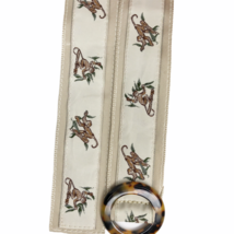 Talbots Adjustable Embroidered Fabric Belt Preppy Chic Tropical Monkeys 51”  - £24.04 GBP