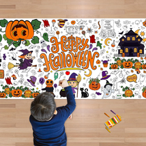 Halloween Giant Coloring Poster/Tablecloth-Halloween Crafts for Kids-30 ... - £10.07 GBP