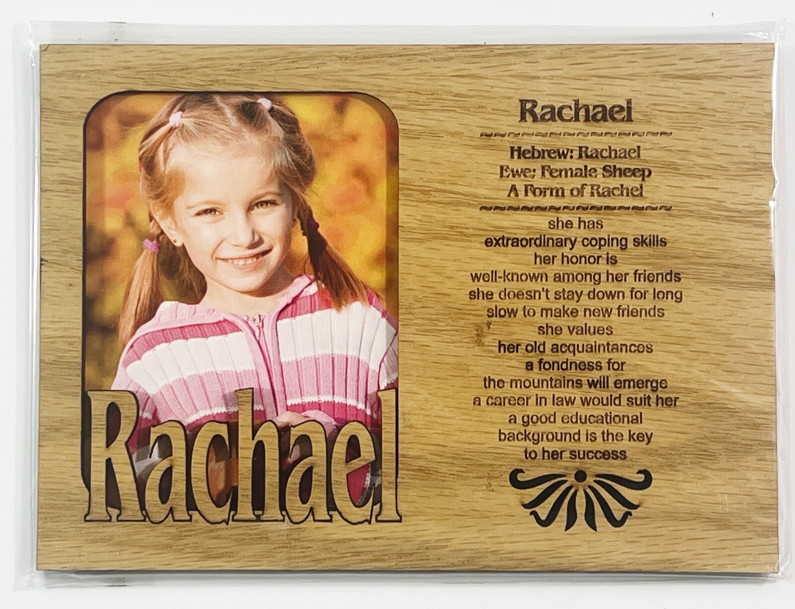 RACHAEL Personalized Name Profile Laser Engraved Wood Picture Frame Magnet - $9.90