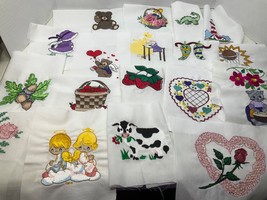 Lot Of 23 Vintage Hand Made Machine Embroidered Appliqué Crafting - £39.30 GBP