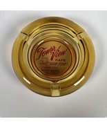 Amber Glass Tower View Cafe Vintage Ashtray Tower City ND - £8.20 GBP
