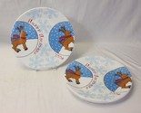 Corelle Ultra Happy Holidays Reindeer 2008 Dinner Plates 10 1/4&quot; Xmas Se... - $39.19